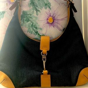 Coach Denim and Tan Hobo bag